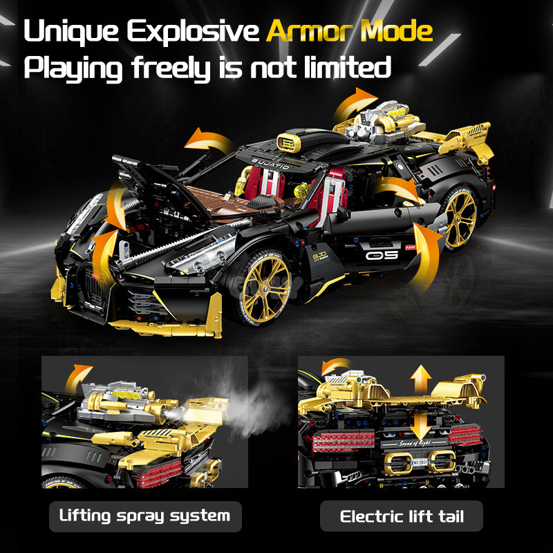 10631 - Noir W16 Armored W16 Hypercar - View 4 | Power Blockz