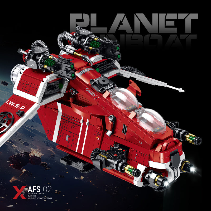 98002 - Scarlet Corsair Red Gunboat Spaceship - View 6 | Power Blockz