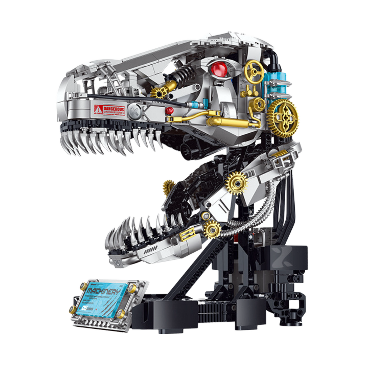 Steam Rex mechanical T-Rex skull building blocks model - Power Blockz