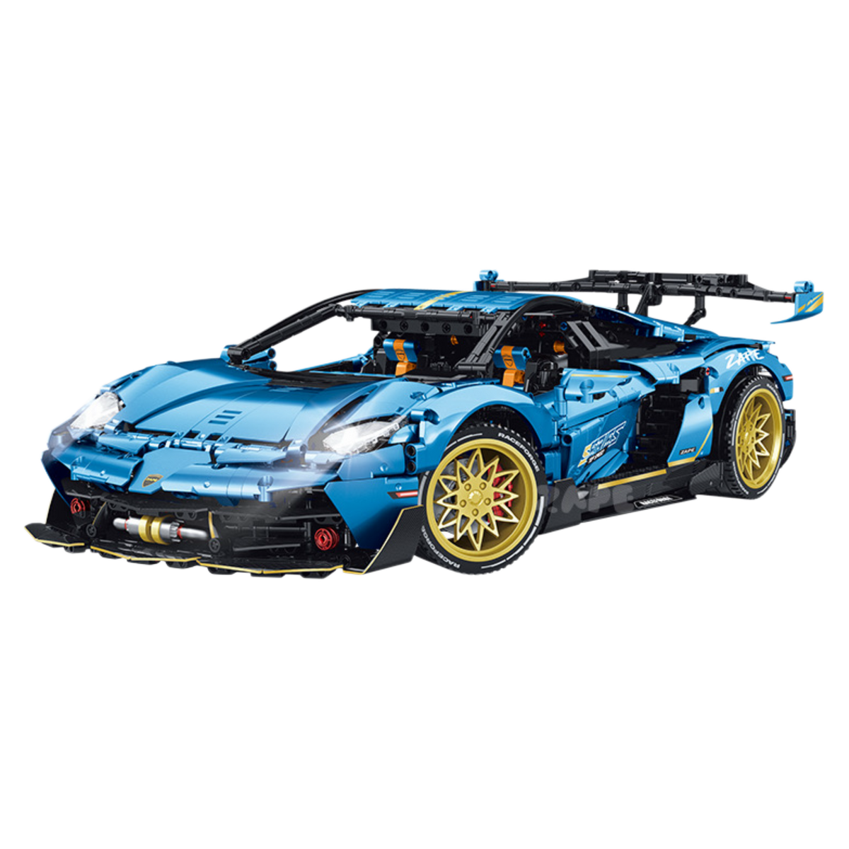 Raceforge X-Force wide-body supercar building blocks model - Power Blockz