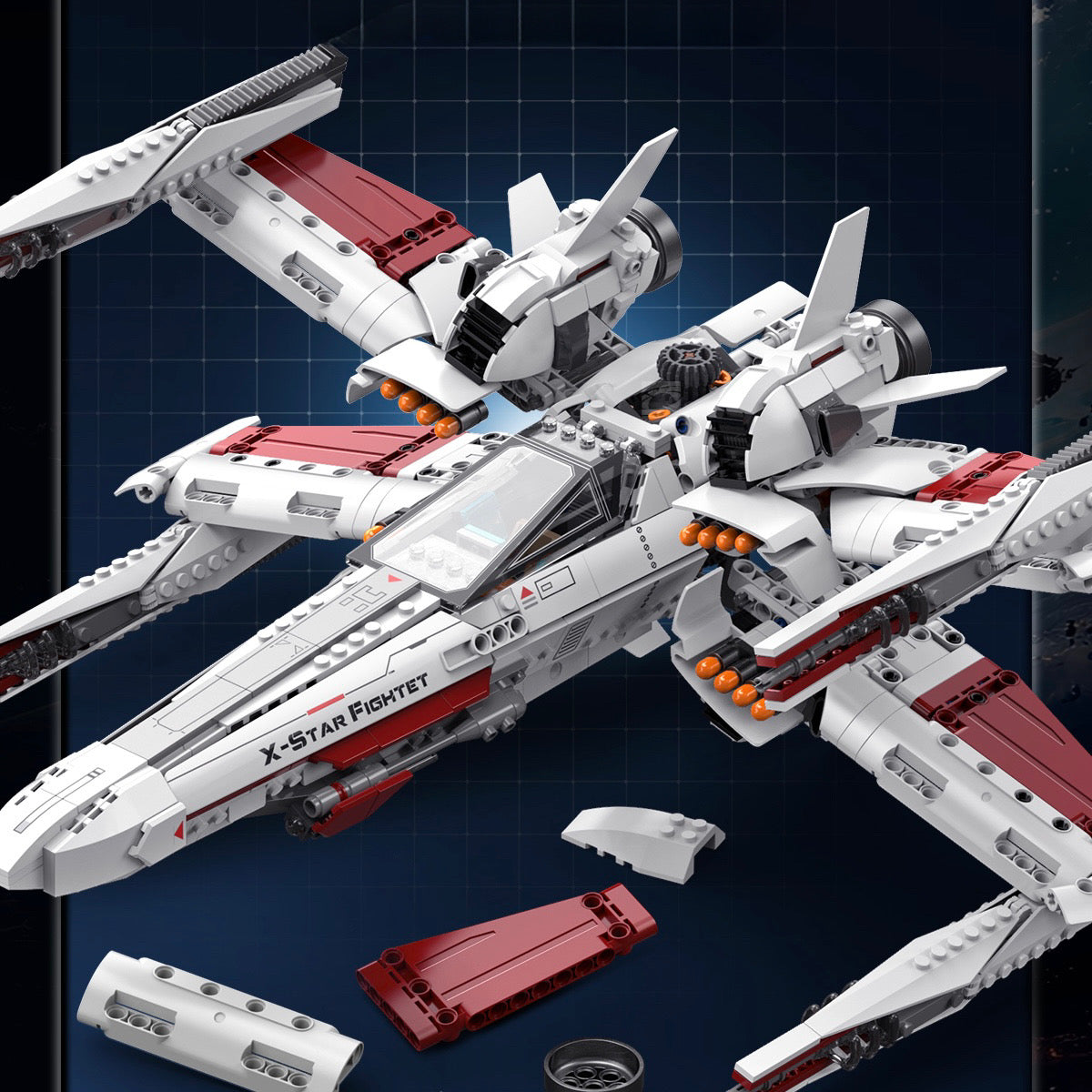 98003 - Nexus Wing X-Wing Space Fighter - View 6 | Power Blockz
