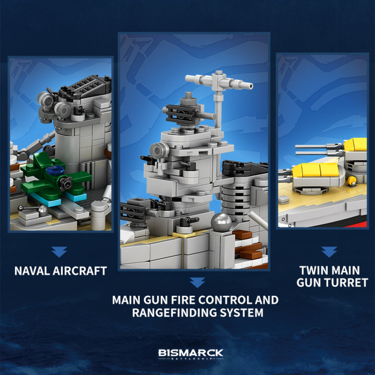 77051 - The Bismarck Battleship - View 7 | Power Blockz