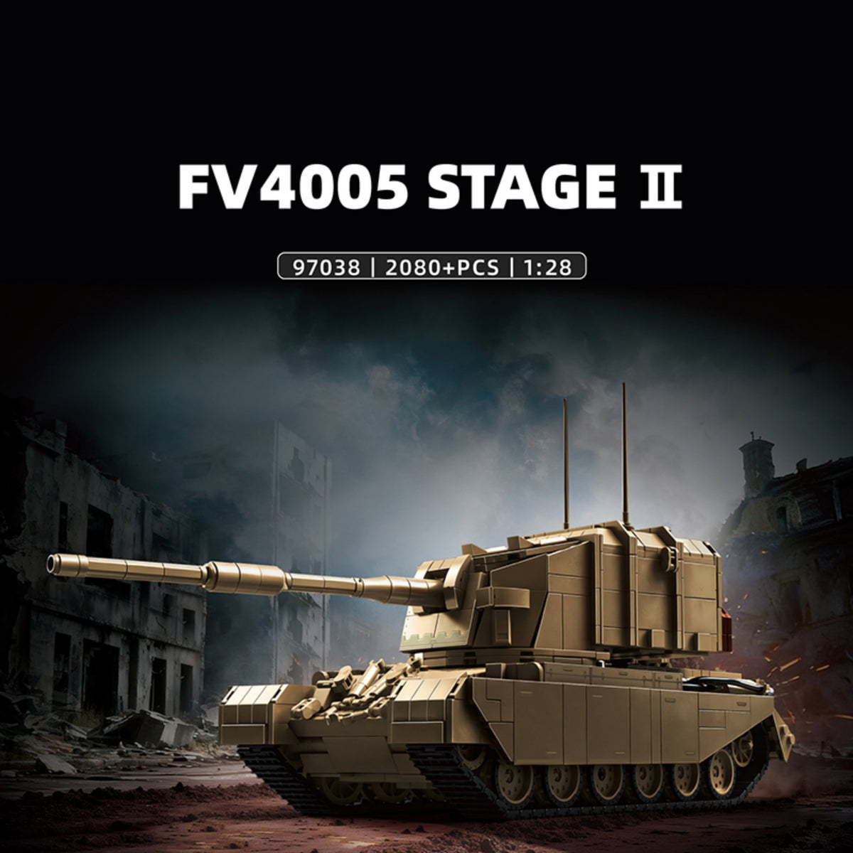 97038 - The British FV4005 Heavy Anti Tank Gun - View 2 | Power Blockz