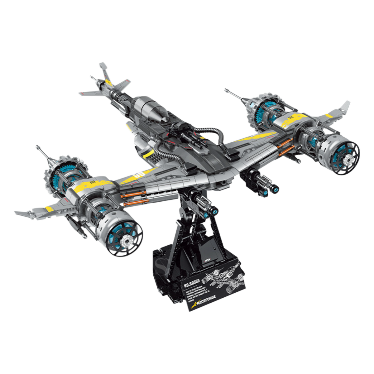 Twin Nova twin-engine starfighter building blocks model - Power Blockz
