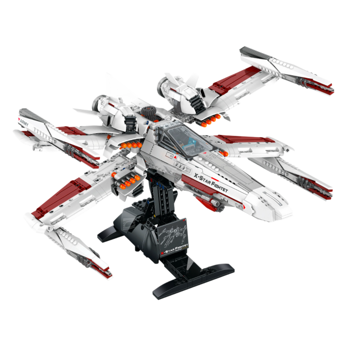 Nexus Wing X-configuration space fighter building blocks model - Power Blockz