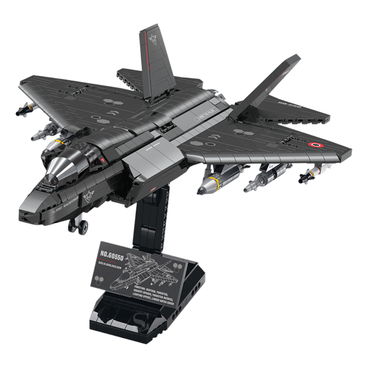 Sky Raptor X-35 stealth fighter jet building blocks model - Power Blockz