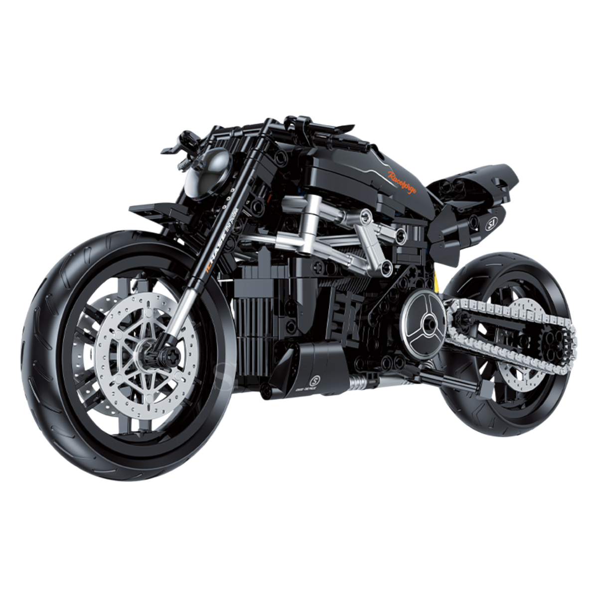 Midnight Diavel Italian power cruiser building blocks model - Power Blockz