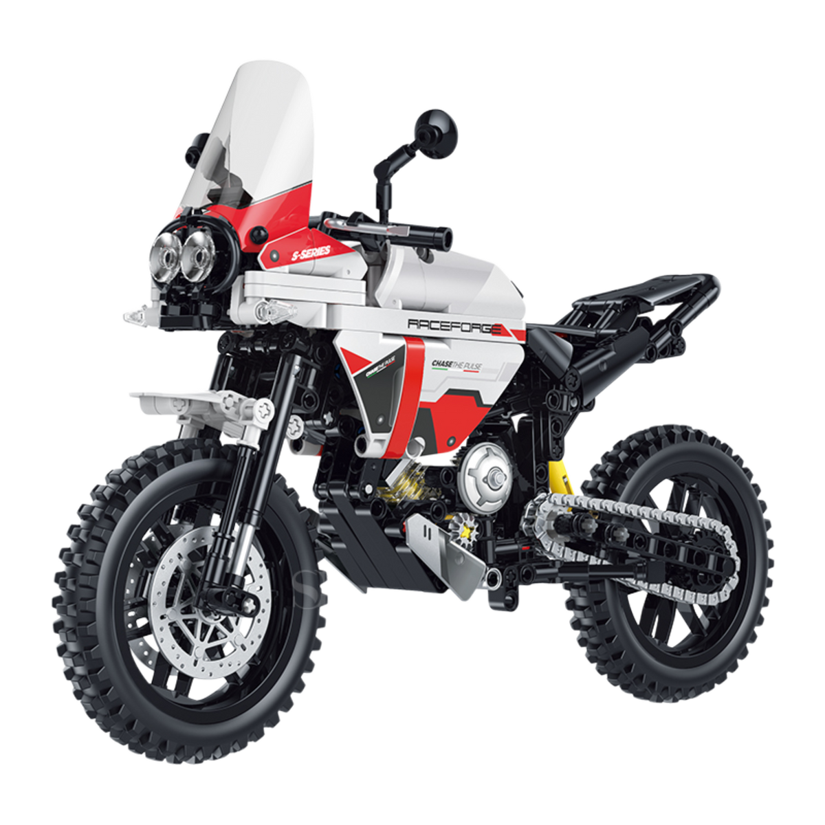 Sandstrike adventure touring motorcycle building blocks model - Power Blockz