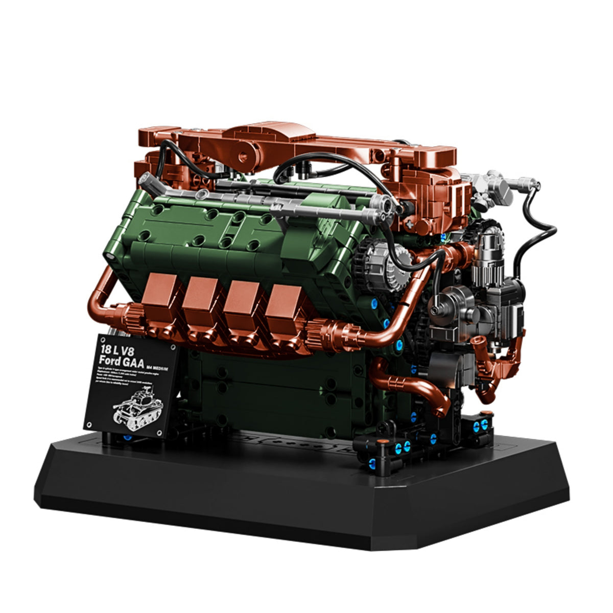 GAA V8 Tank Engine replica building blocks model - Power Blockz