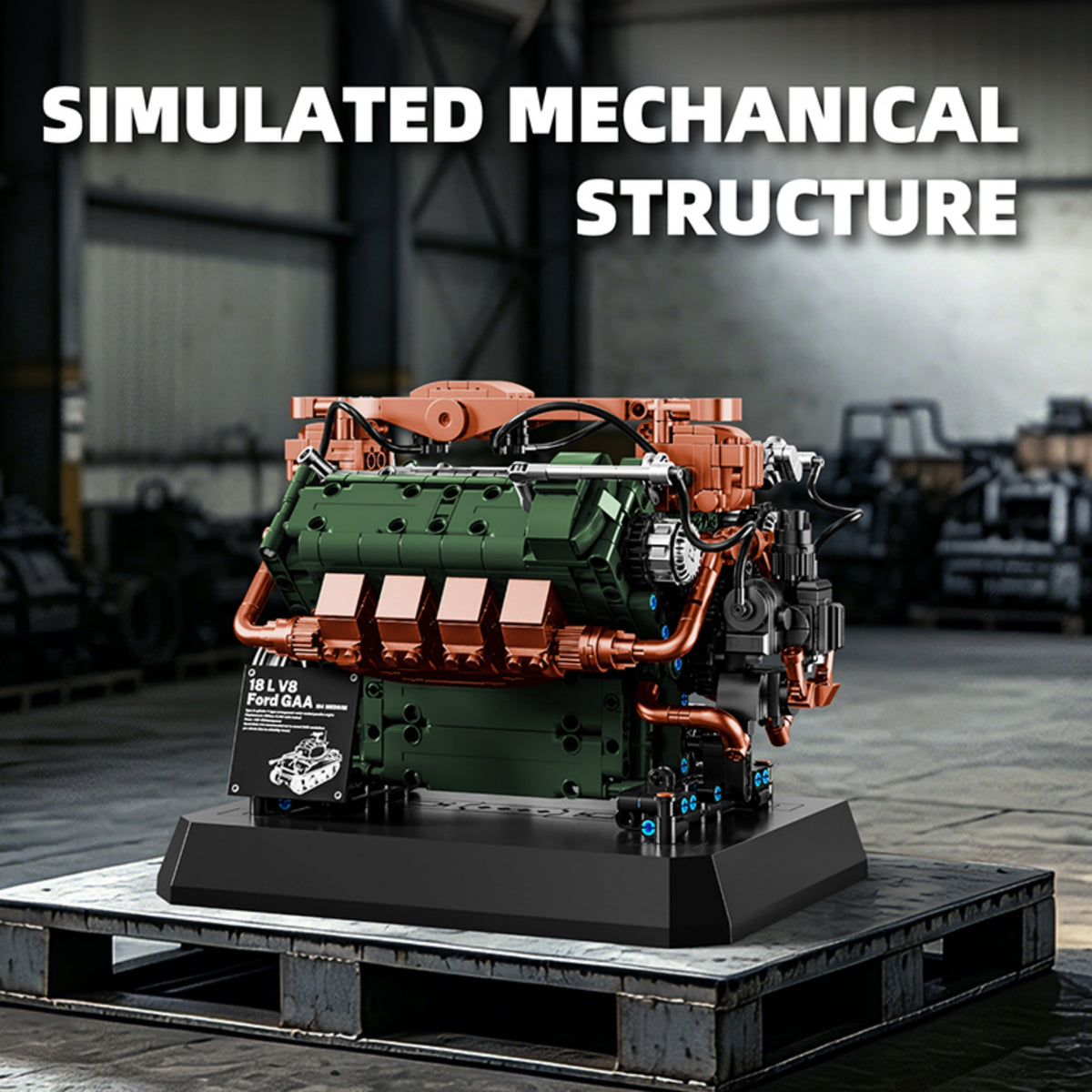 95010 - The GAA V8 Tank Engine without Motor - View 2 | Power Blockz