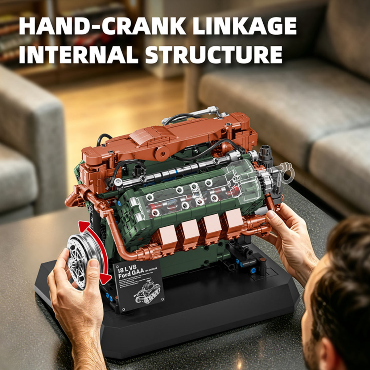 95010 - The GAA V8 Tank Engine without Motor - View 5 | Power Blockz