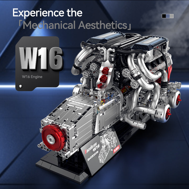 60556 - Raceforge W16 Engine Motorized Quad-Turbo Model - View 2 | Power Blockz