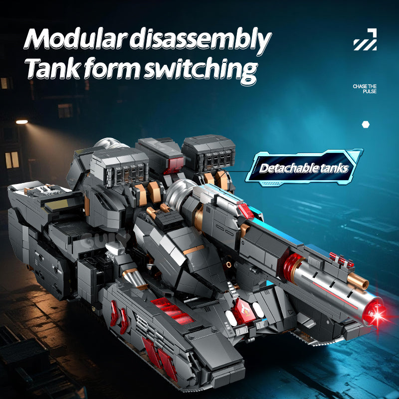 80509 - Tyrant Transforming War Mech and Battle Tank - View 3 | Power Blockz