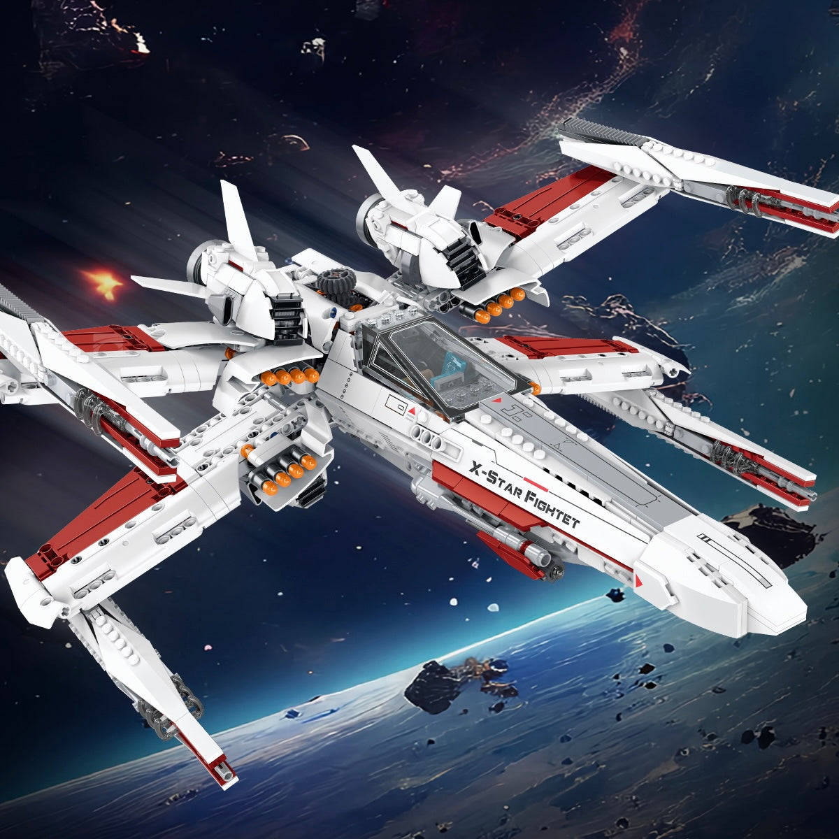 98003 - Nexus Wing X-Wing Space Fighter - View 2 | Power Blockz