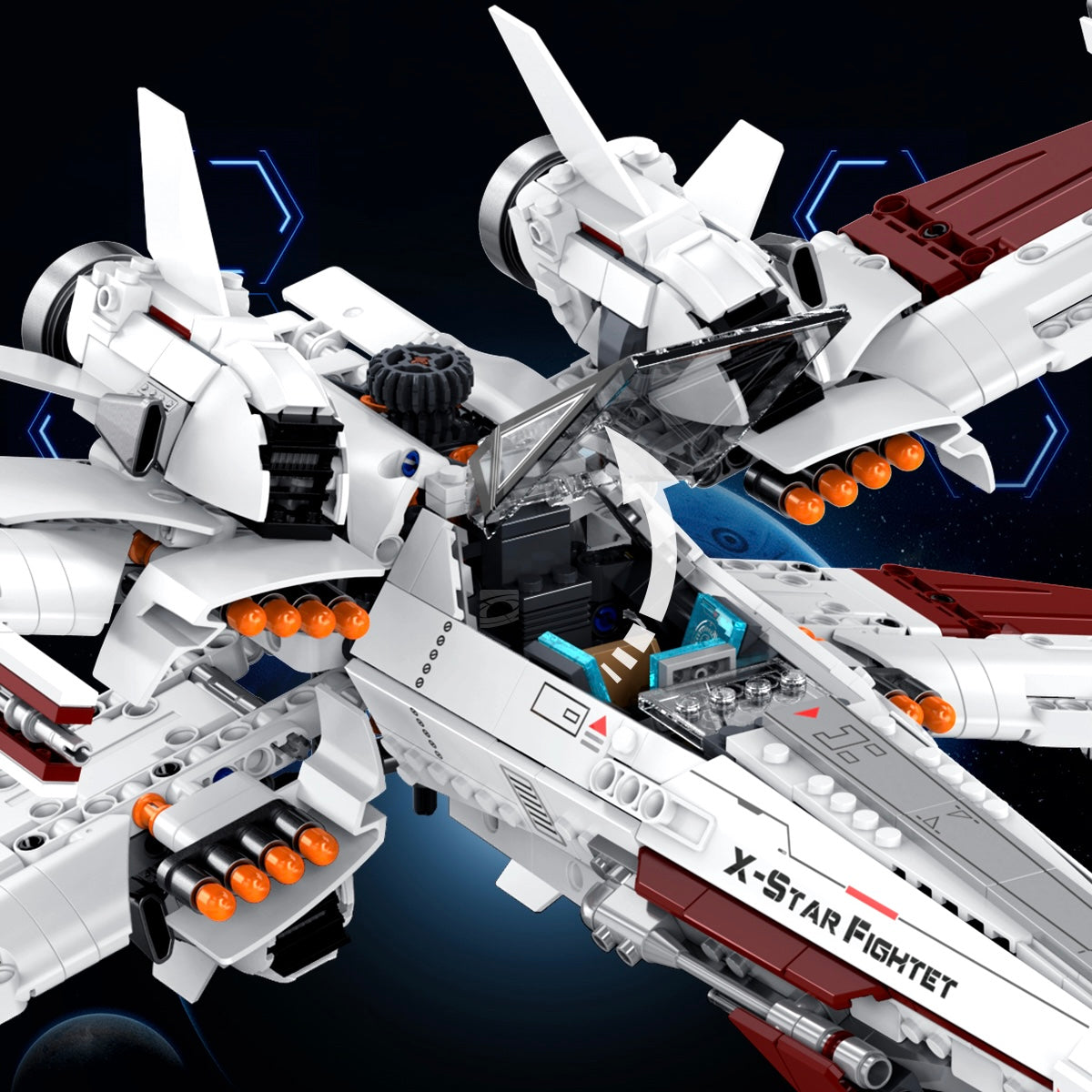 98003 - Nexus Wing X-Wing Space Fighter - View 5 | Power Blockz