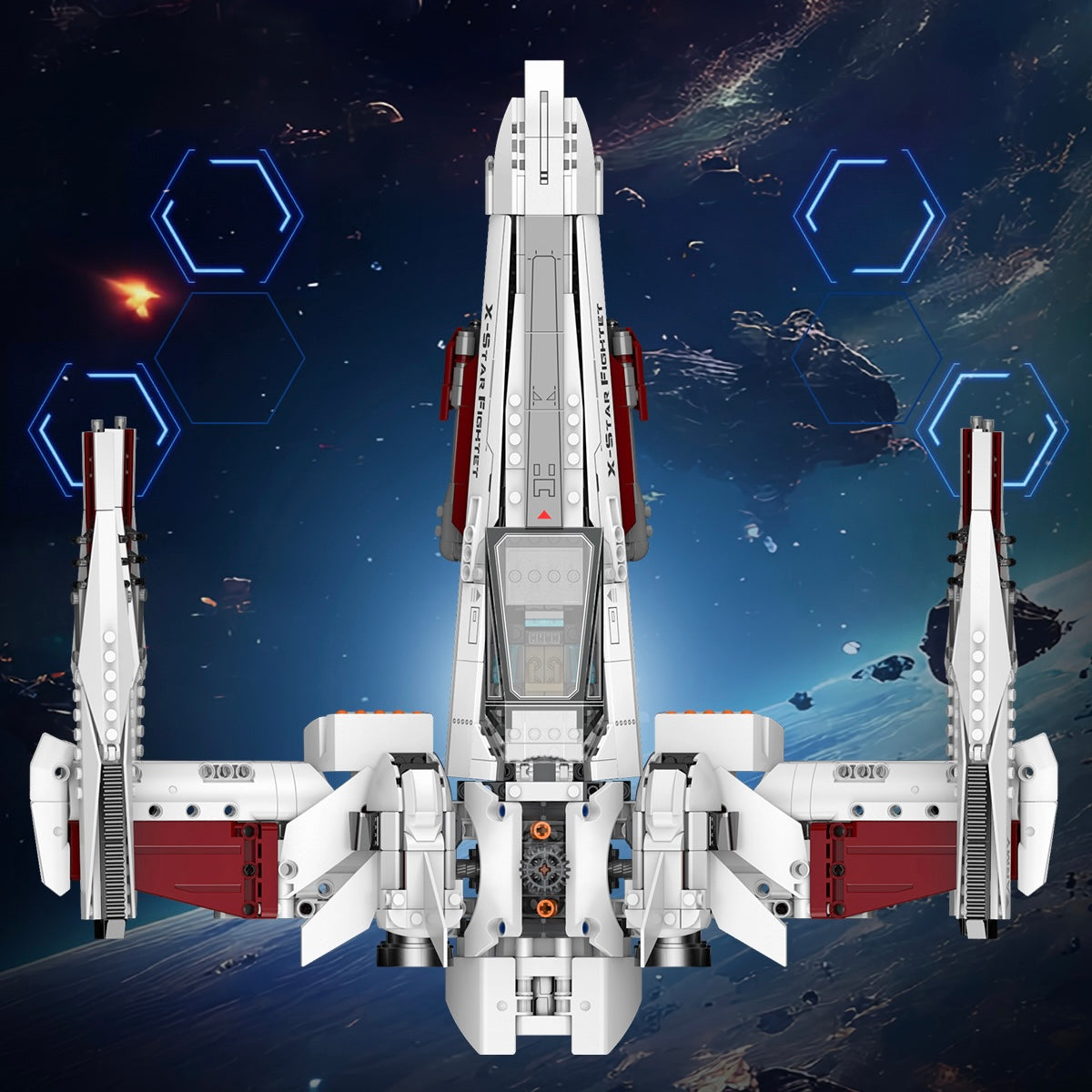 98003 - Nexus Wing X-Wing Space Fighter - View 4 | Power Blockz