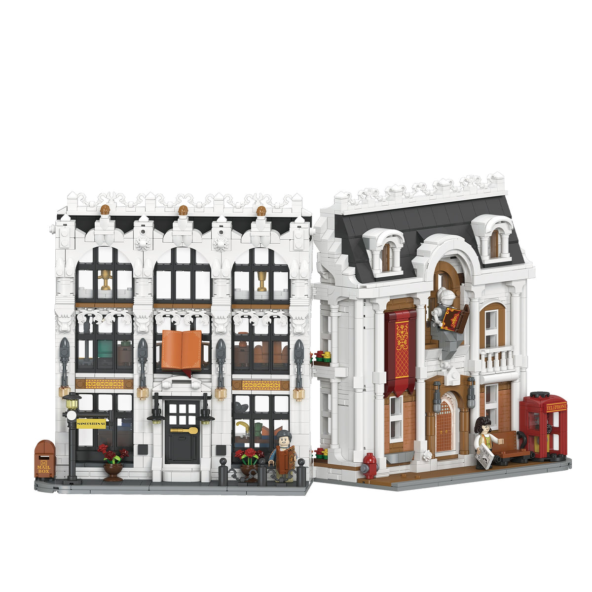Library Bookstand corner bookshop building blocks model - Power Blockz