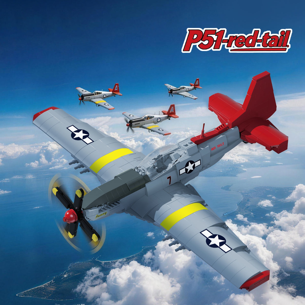 66005 - The P51 Mustang Fighter Jet - View 2 | Power Blockz