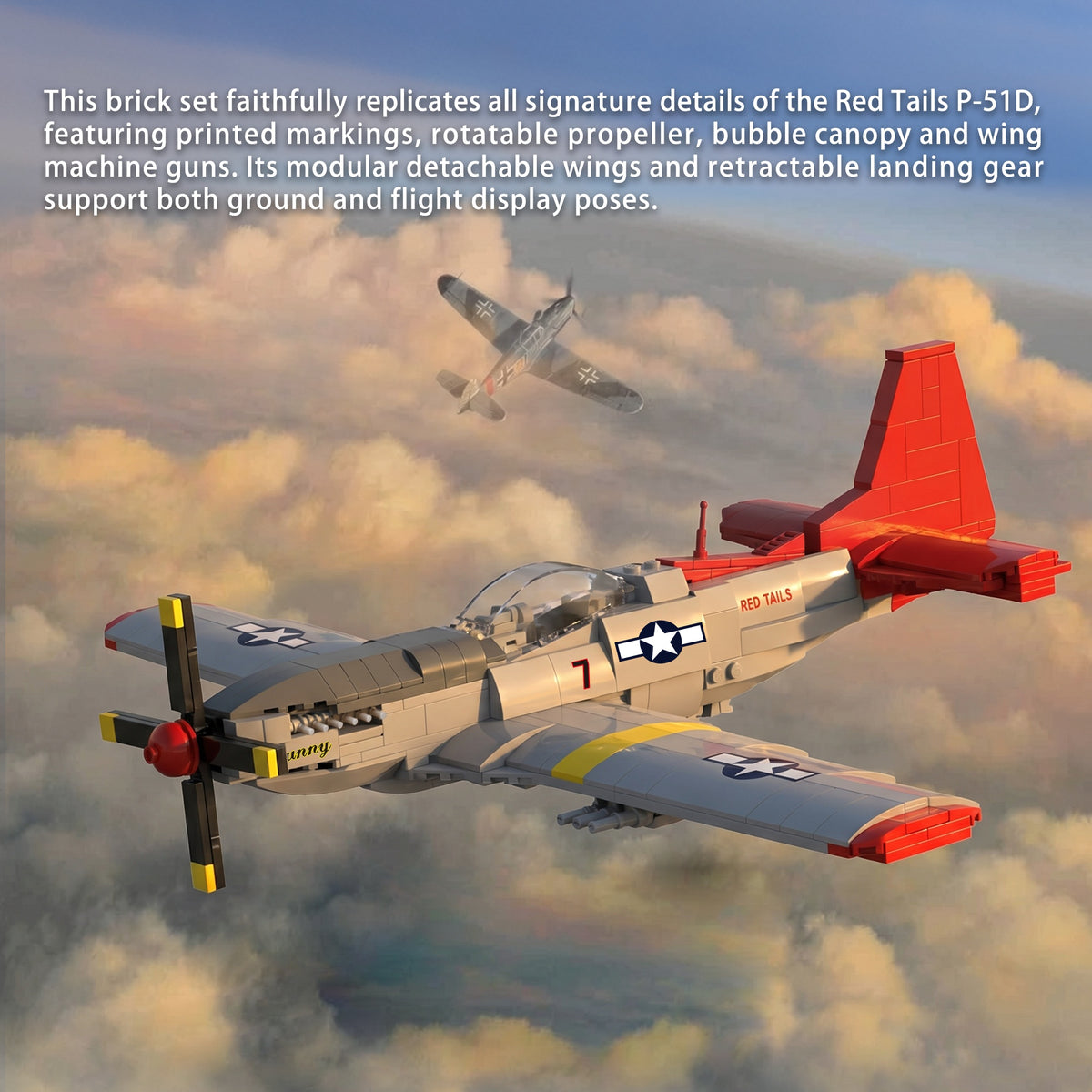 66005 - The P51 Mustang Fighter Jet - View 4 | Power Blockz