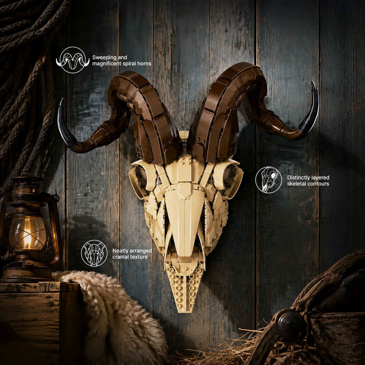 Miyoo 88061 - The Sheep Skull - View 6 | Power Blockz