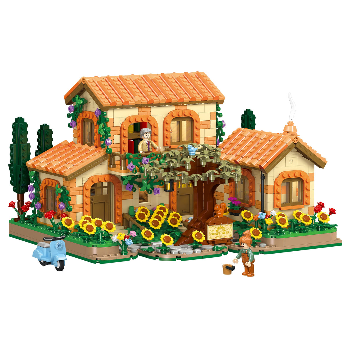 The Sunflower Farm building blocks diorama set - Power Blockz