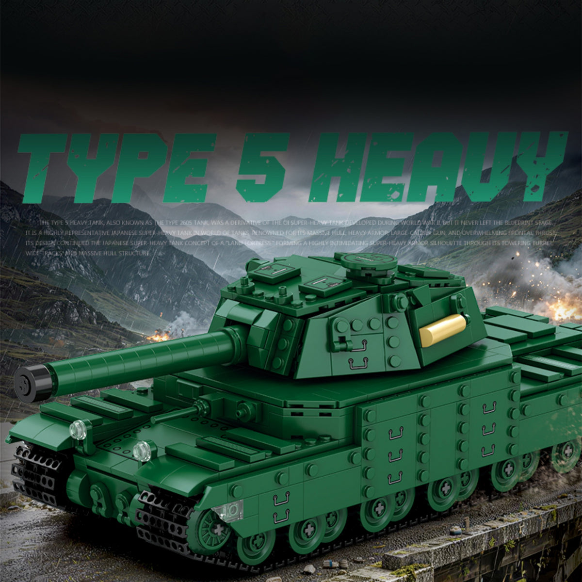 77043 - The Type5 Heavy 2605 Tank - View 8 | Power Blockz