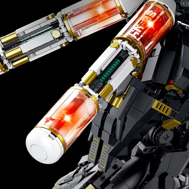 80506 - Warbound Omega Dark Chrome War God Mecha - View 4 | Power Blockz