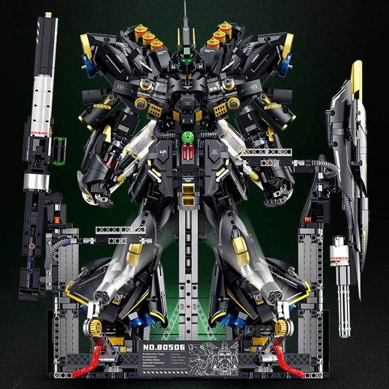 80506 - Warbound Omega Dark Chrome War God Mecha - View 3 | Power Blockz