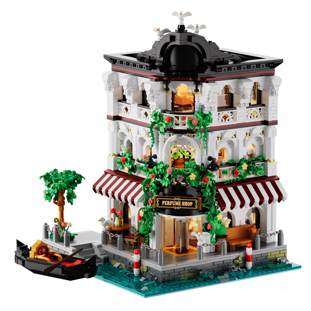 iambrick 40102 The Riverside Perfume Shop - 2771pcs building blocks set - front view | Power Blockz