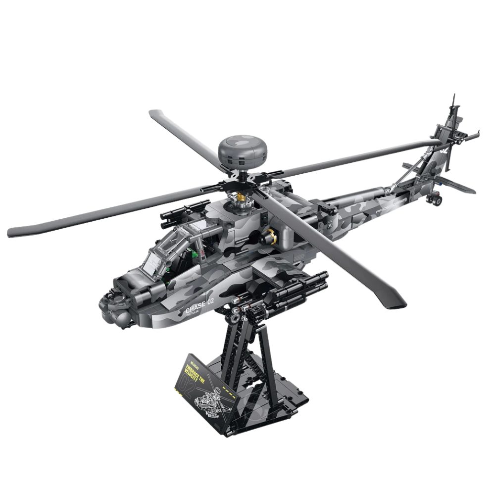 Guly 60549 Apache Combat Helicopter - 1116pcs building blocks set - front view | Power Blockz