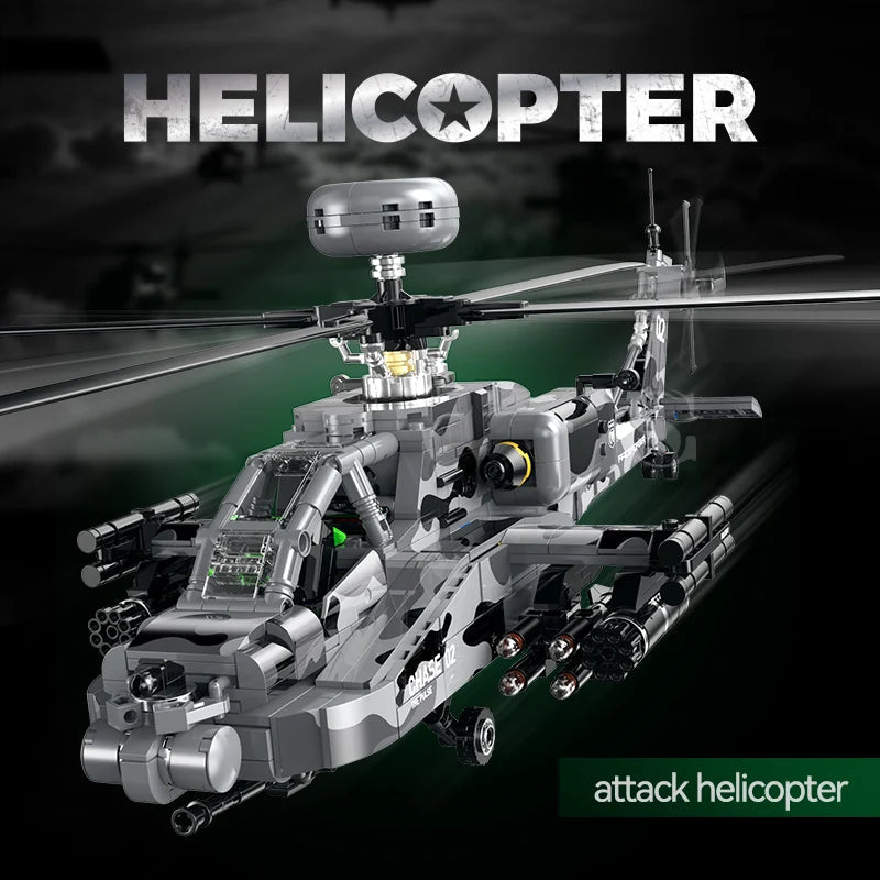 Guly 60549 Apache Combat Helicopter - 1116pcs building blocks set - view 2 | Power Blockz