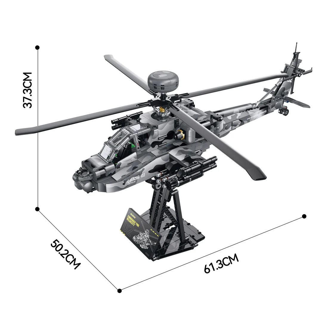 Guly 60549 Apache Combat Helicopter - 1116pcs building blocks set - view 6 | Power Blockz