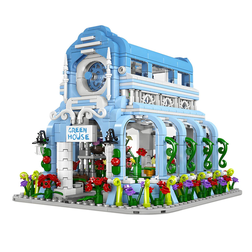 Mould King 16048 Botanical Garden House - 1290pcs building blocks set - front view | Power Blockz