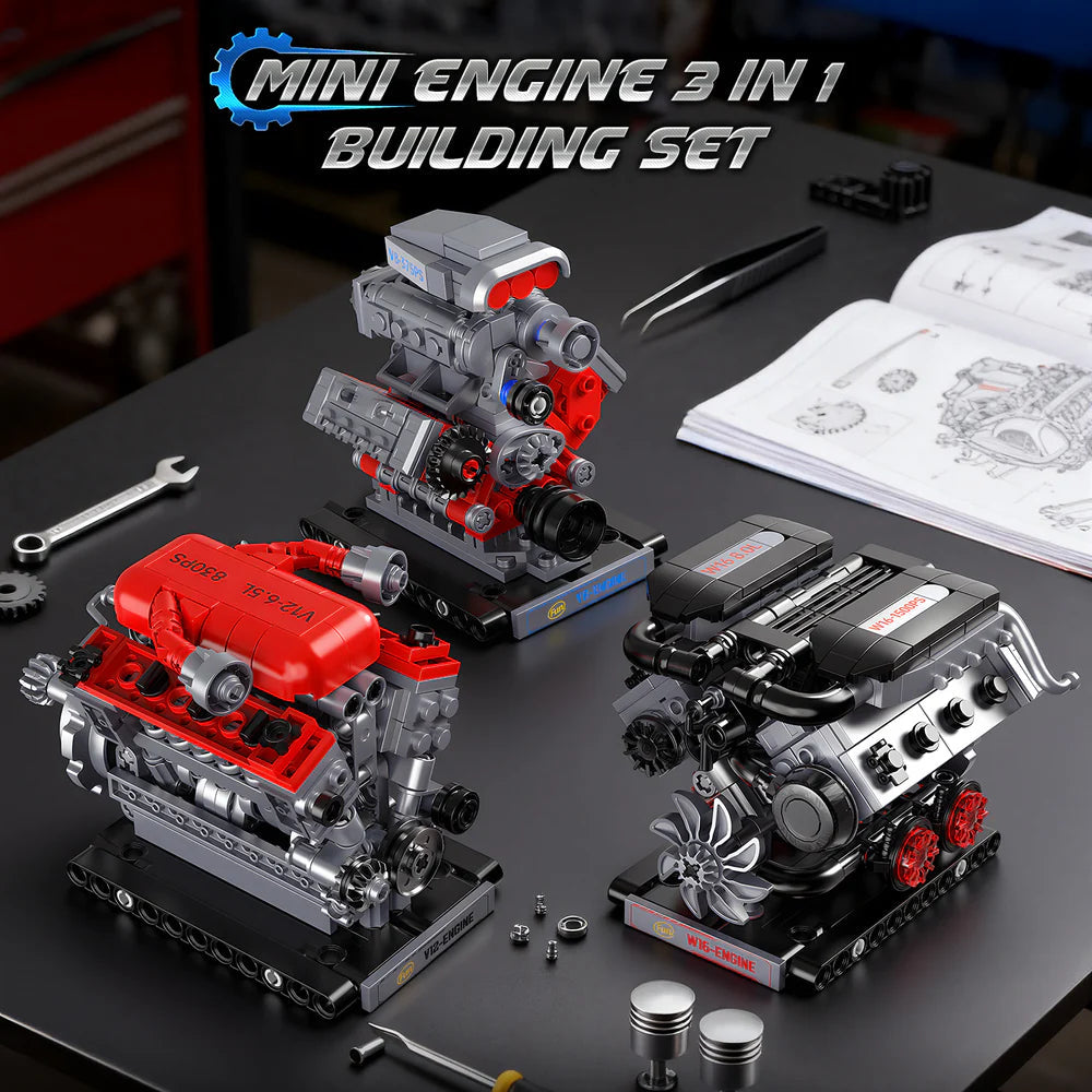 JMBricklayer 60024 Engine Trio Model - 840pcs building blocks set - view 2 | Power Blockz