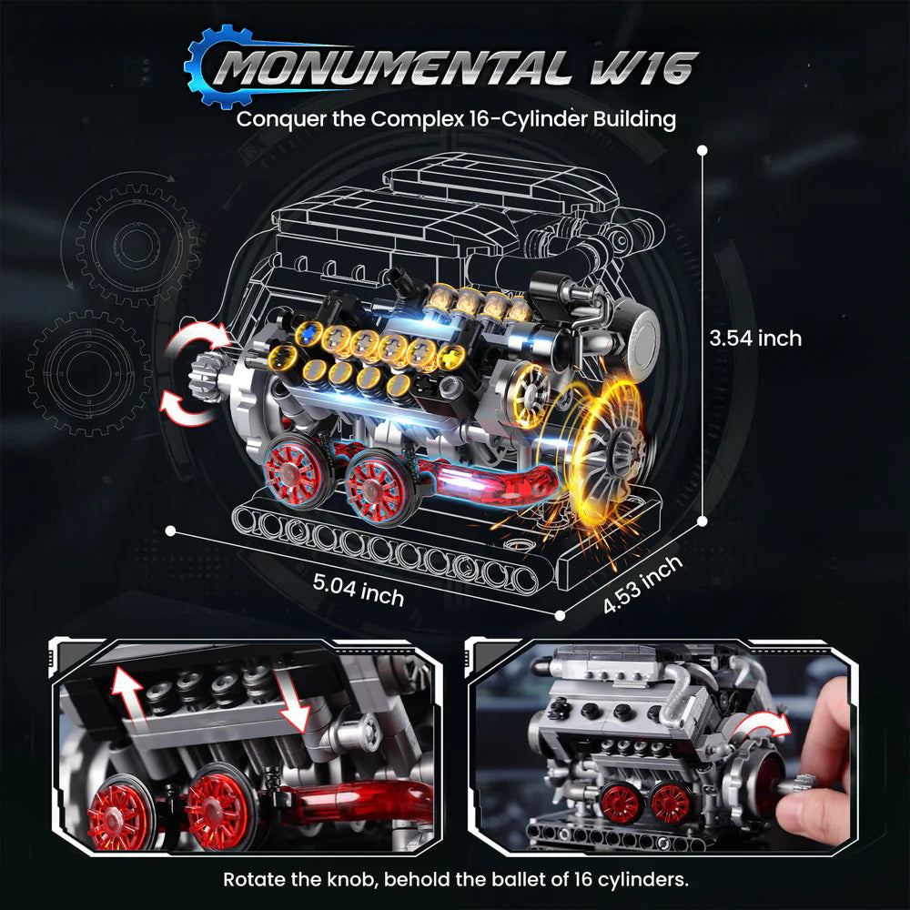 JMBricklayer 60024 Engine Trio Model - 840pcs building blocks set - view 4 | Power Blockz