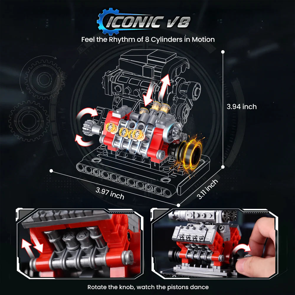 JMBricklayer 60024 Engine Trio Model - 840pcs building blocks set - view 6 | Power Blockz