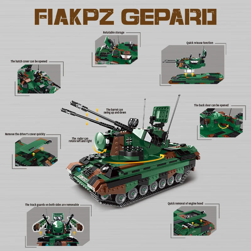 Xingbao XB-06045 Flakpz Gepard - 1352pcs building blocks set - view 3 | Power Blockz