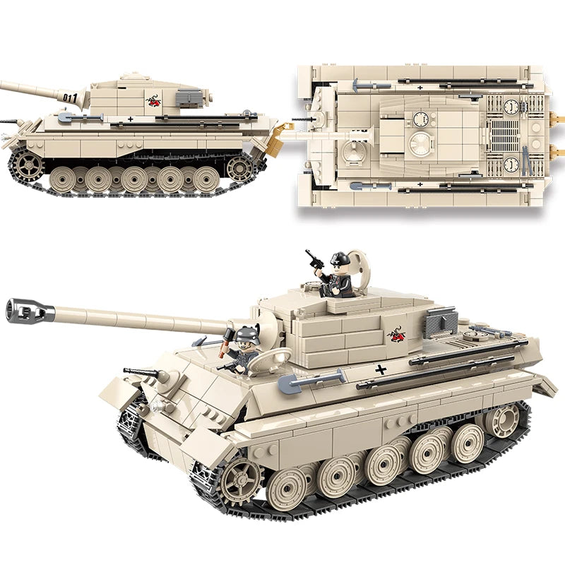 Quanguan 100066 German King Tiger Tank - 978pcs building blocks set - view 3 | Power Blockz