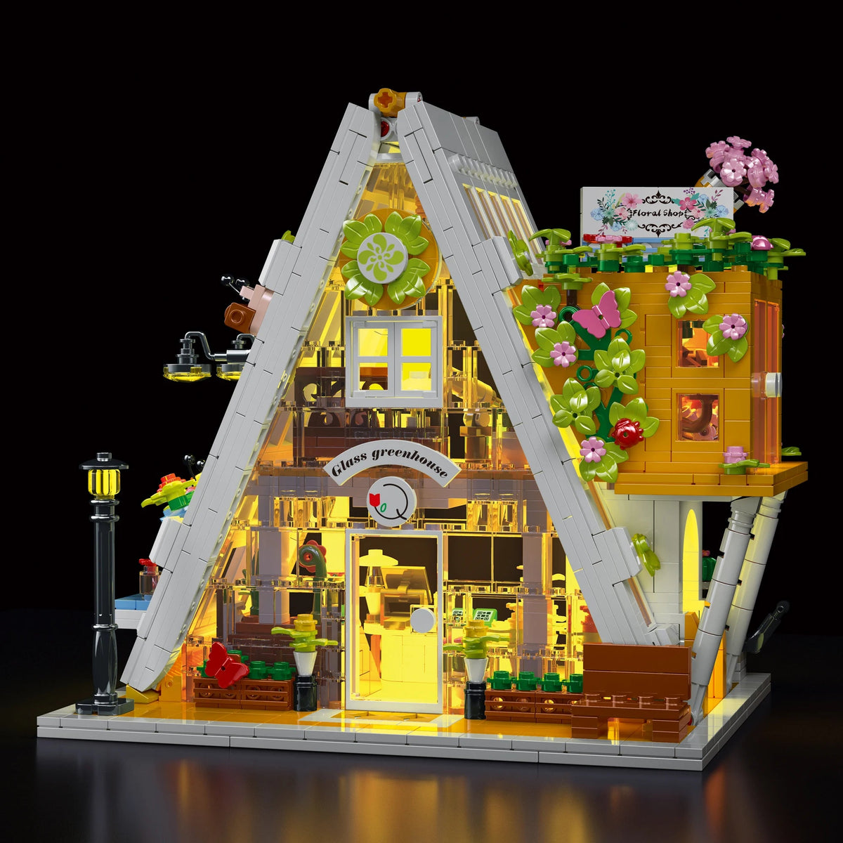 Mork 031065 Glass Flower Shop - 1413pcs building blocks set - view 2 | Power Blockz