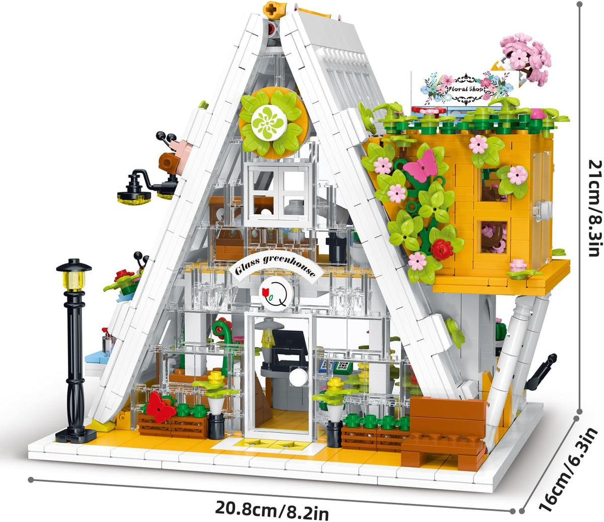 Mork 031065 Glass Flower Shop - 1413pcs building blocks set - view 6 | Power Blockz
