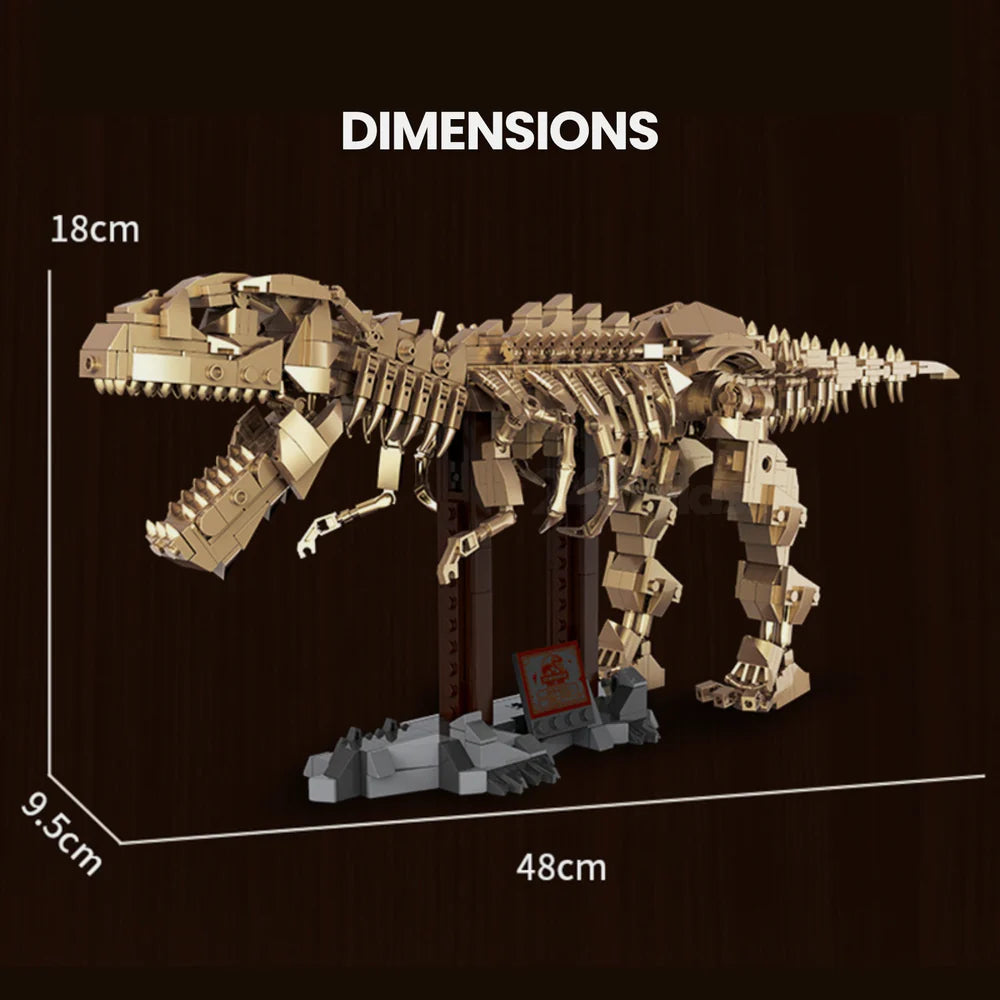 Souzosha F1401 Gold T-rex Dinosaur - 864pcs building blocks set - view 4 | Power Blockz