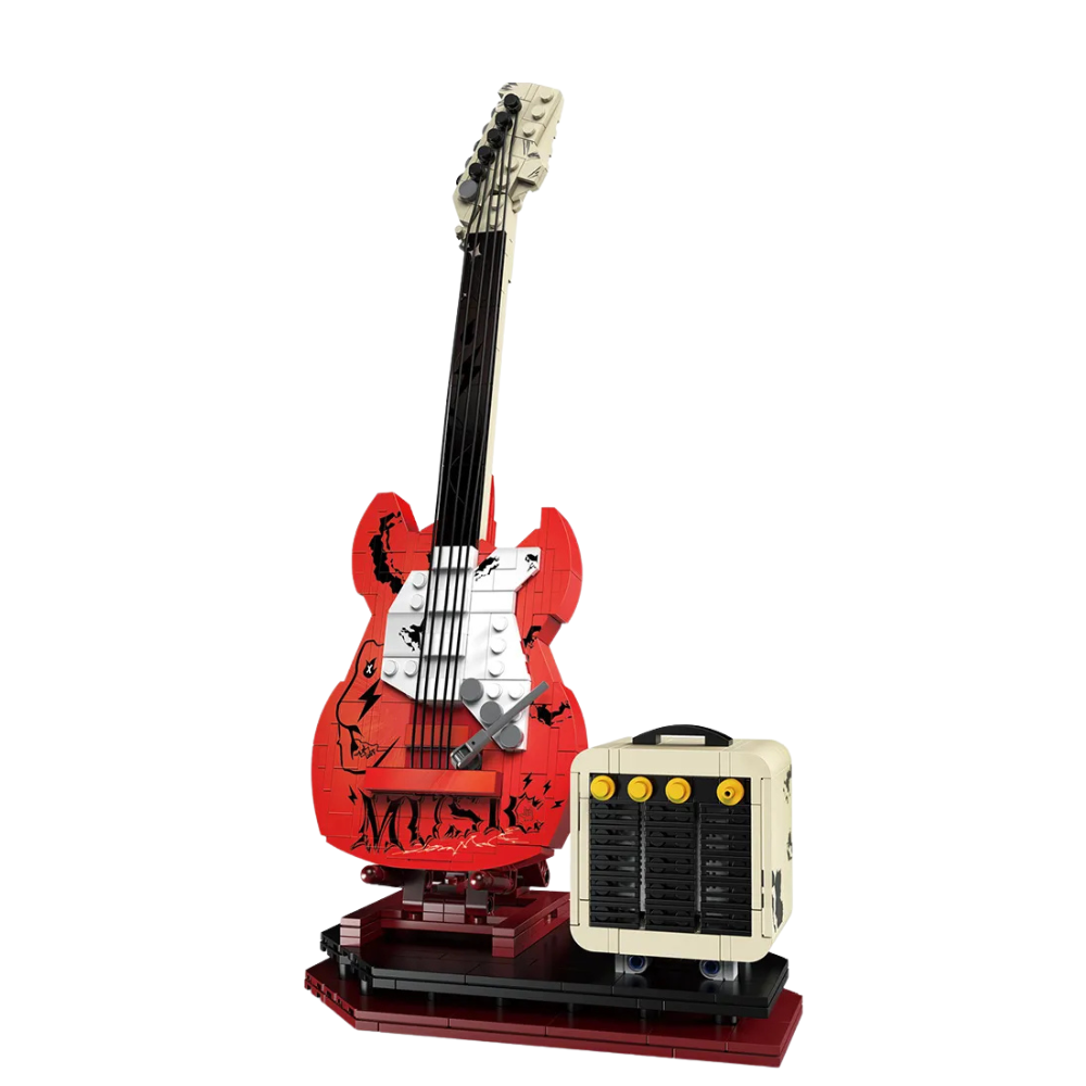 Kaiyu K96174 Interactive Guitar - 500pcs building blocks set - front view | Power Blockz