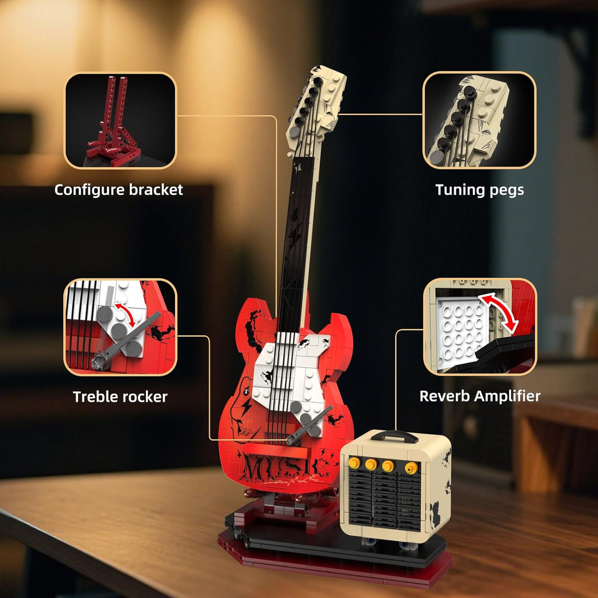 Kaiyu K96174 Interactive Guitar - 500pcs building blocks set - view 3 | Power Blockz