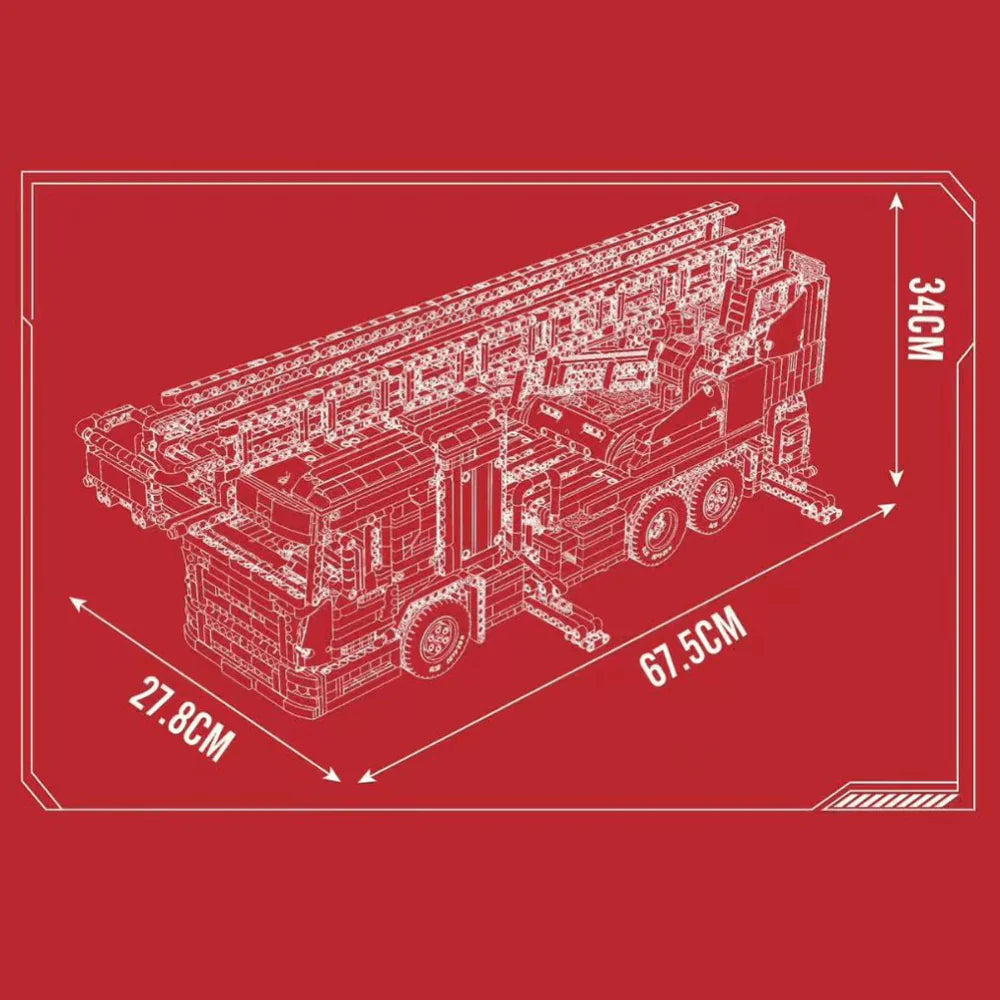 Mould King 17022 Ladder Firefighting Truck - 4886pcs building blocks set - view 6 | Power Blockz