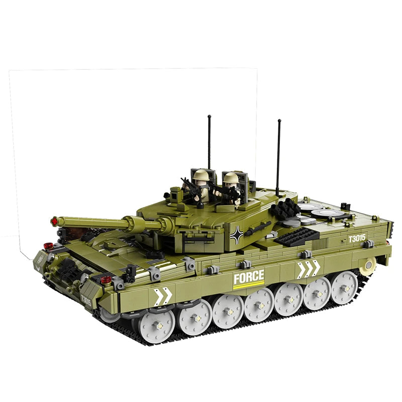 GaoMiSi T3015 Leopard 2 Main-battle - 2029pcs building blocks set - front view | Power Blockz