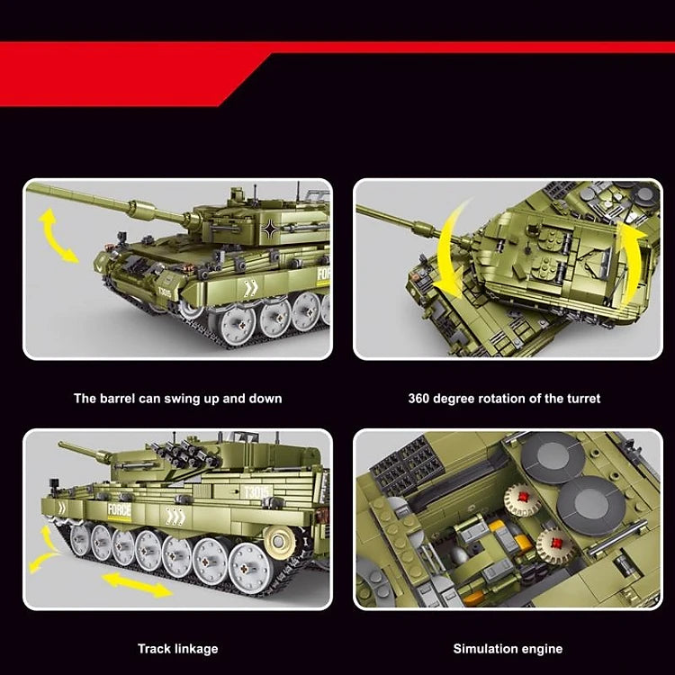 GaoMiSi T3015 Leopard 2 Main-battle - 2029pcs building blocks set - view 5 | Power Blockz