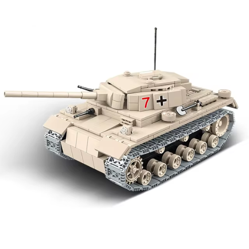 Quanguan 100067 Military Heavy Tank - 711pcs building blocks set - front view | Power Blockz