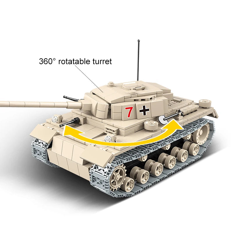 Quanguan 100067 Military Heavy Tank - 711pcs building blocks set - view 4 | Power Blockz