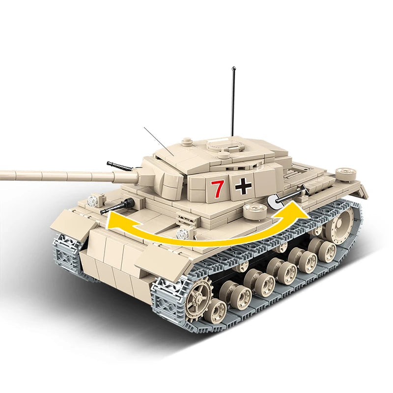 Quanguan 100067 Military Heavy Tank - 711pcs building blocks set - view 7 | Power Blockz