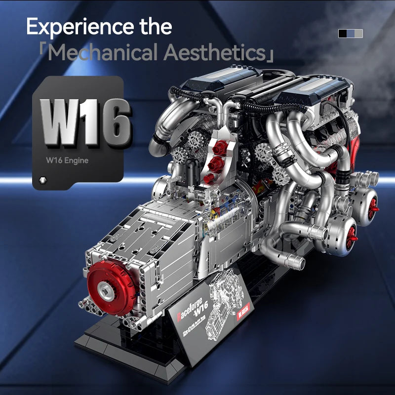 Guly 8655 Performance W16 Engine - 2520pcs building blocks set - view 2 | Power Blockz